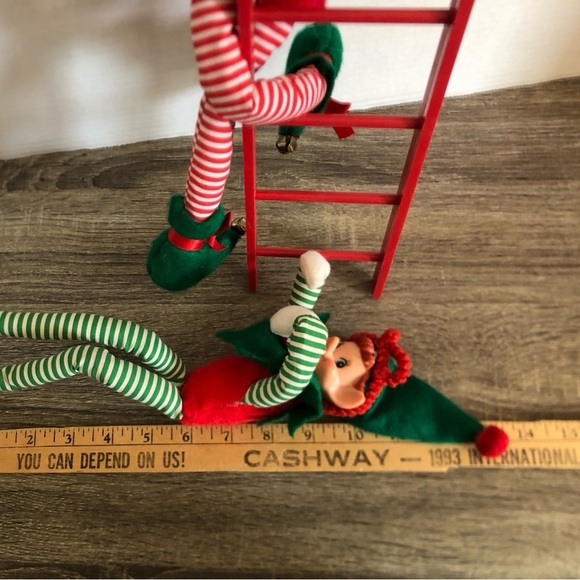 Vtg Santa and Elf Climbing Ladder Decor - Picture 14 of 15